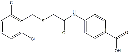 4-({[(2,6-dichlorobenzyl)sulfanyl]acetyl}amino)benzoic acid 结构式