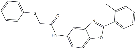 N-[2-(2-methylphenyl)-1,3-benzoxazol-5-yl]-2-(phenylsulfanyl)acetamide Structure