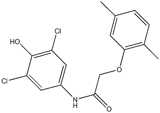 N-(3,5-dichloro-4-hydroxyphenyl)-2-(2,5-dimethylphenoxy)acetamide,665025-90-1,结构式