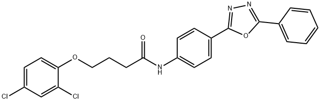 4-(2,4-dichlorophenoxy)-N-[4-(5-phenyl-1,3,4-oxadiazol-2-yl)phenyl]butanamide Structure