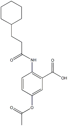 5-(acetyloxy)-2-[(3-cyclohexylpropanoyl)amino]benzoic acid Struktur