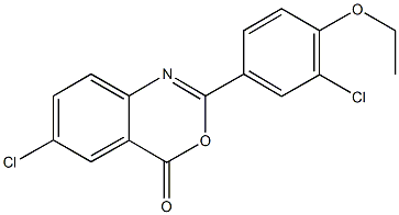 6-chloro-2-(3-chloro-4-ethoxyphenyl)-4H-3,1-benzoxazin-4-one 结构式