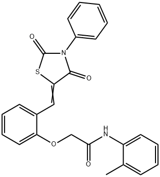 2-{2-[(2,4-dioxo-3-phenyl-1,3-thiazolidin-5-ylidene)methyl]phenoxy}-N-(2-methylphenyl)acetamide Structure