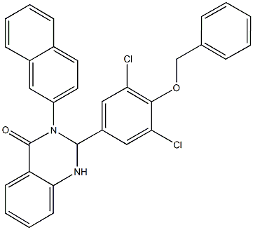 666207-41-6 2-[4-(benzyloxy)-3,5-dichlorophenyl]-3-(2-naphthyl)-2,3-dihydro-4(1H)-quinazolinone