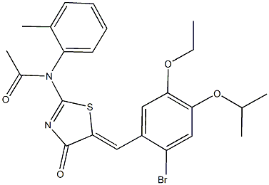 N-[5-(2-bromo-5-ethoxy-4-isopropoxybenzylidene)-4-oxo-4,5-dihydro-1,3-thiazol-2-yl]-N-(2-methylphenyl)acetamide Structure