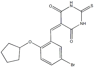 5-[5-bromo-2-(cyclopentyloxy)benzylidene]-2-thioxodihydro-4,6(1H,5H)-pyrimidinedione Struktur