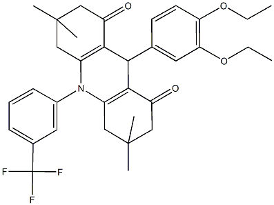 9-(3,4-diethoxyphenyl)-3,3,6,6-tetramethyl-10-[3-(trifluoromethyl)phenyl]-3,4,6,7,9,10-hexahydro-1,8(2H,5H)-acridinedione|