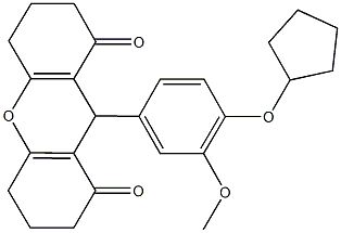 9-[4-(cyclopentyloxy)-3-methoxyphenyl]-3,4,5,6,7,9-hexahydro-1H-xanthene-1,8(2H)-dione Structure