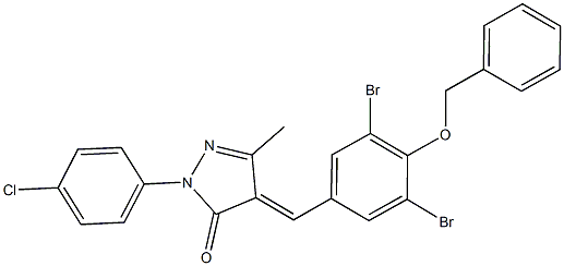 4-[4-(benzyloxy)-3,5-dibromobenzylidene]-2-(4-chlorophenyl)-5-methyl-2,4-dihydro-3H-pyrazol-3-one Struktur