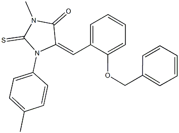 5-[2-(benzyloxy)benzylidene]-3-methyl-1-(4-methylphenyl)-2-thioxo-4-imidazolidinone Struktur