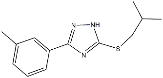 isobutyl 3-(3-methylphenyl)-1H-1,2,4-triazol-5-yl sulfide 化学構造式