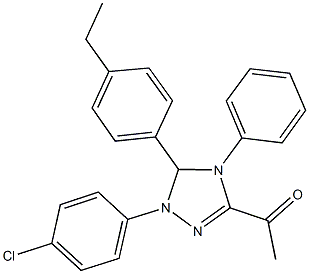 1-[1-(4-chlorophenyl)-5-(4-ethylphenyl)-4-phenyl-4,5-dihydro-1H-1,2,4-triazol-3-yl]ethanone,666208-71-5,结构式