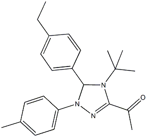 1-[4-tert-butyl-5-(4-ethylphenyl)-1-(4-methylphenyl)-4,5-dihydro-1H-1,2,4-triazol-3-yl]ethanone,666208-95-3,结构式