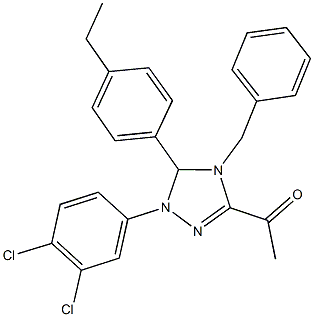 1-[4-benzyl-1-(3,4-dichlorophenyl)-5-(4-ethylphenyl)-4,5-dihydro-1H-1,2,4-triazol-3-yl]ethanone 结构式