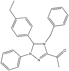 1-[4-benzyl-5-(4-ethylphenyl)-1-phenyl-4,5-dihydro-1H-1,2,4-triazol-3-yl]ethanone 结构式