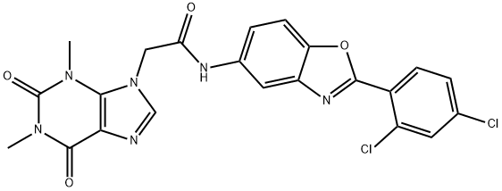 N-[2-(2,4-dichlorophenyl)-1,3-benzoxazol-5-yl]-2-(1,3-dimethyl-2,6-dioxo-1,2,3,6-tetrahydro-9H-purin-9-yl)acetamide Structure