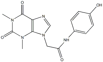 2-(1,3-dimethyl-2,6-dioxo-1,2,3,6-tetrahydro-9H-purin-9-yl)-N-(4-hydroxyphenyl)acetamide 结构式