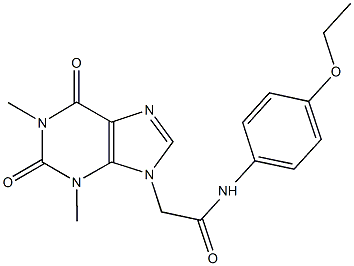 2-(1,3-dimethyl-2,6-dioxo-1,2,3,6-tetrahydro-9H-purin-9-yl)-N-(4-ethoxyphenyl)acetamide 结构式