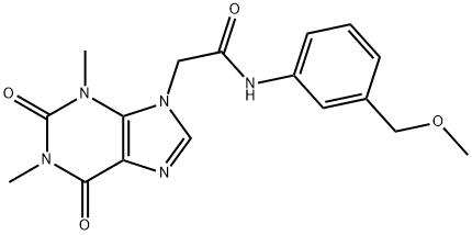 2-(1,3-dimethyl-2,6-dioxo-1,2,3,6-tetrahydro-9H-purin-9-yl)-N-[3-(methoxymethyl)phenyl]acetamide,666209-53-6,结构式