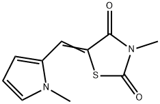 3-methyl-5-[(1-methyl-1H-pyrrol-2-yl)methylene]-1,3-thiazolidine-2,4-dione,666209-63-8,结构式