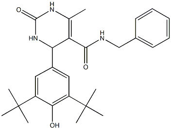 N-benzyl-4-(3,5-ditert-butyl-4-hydroxyphenyl)-6-methyl-2-oxo-1,2,3,4-tetrahydro-5-pyrimidinecarboxamide Structure