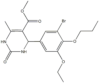methyl 4-(3-bromo-5-ethoxy-4-propoxyphenyl)-6-methyl-2-oxo-1,2,3,4-tetrahydro-5-pyrimidinecarboxylate Struktur
