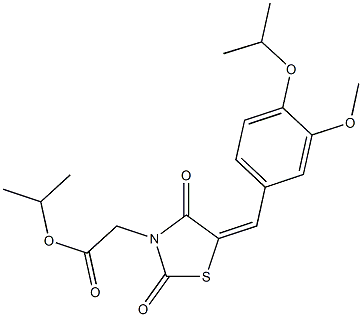 isopropyl [5-(4-isopropoxy-3-methoxybenzylidene)-2,4-dioxo-1,3-thiazolidin-3-yl]acetate Structure
