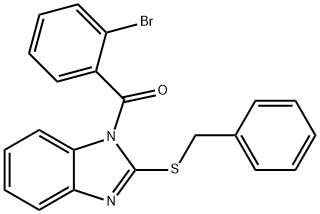benzyl 1-(2-bromobenzoyl)-1H-benzimidazol-2-yl sulfide 化学構造式