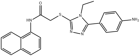 2-{[5-(4-aminophenyl)-4-ethyl-4H-1,2,4-triazol-3-yl]sulfanyl}-N-(1-naphthyl)acetamide,666210-60-2,结构式