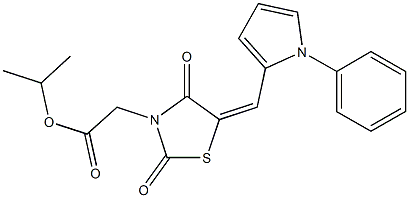 isopropyl {2,4-dioxo-5-[(1-phenyl-1H-pyrrol-2-yl)methylene]-1,3-thiazolidin-3-yl}acetate Structure