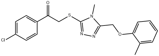 666210-72-6 1-(4-chlorophenyl)-2-({4-methyl-5-[(2-methylphenoxy)methyl]-4H-1,2,4-triazol-3-yl}sulfanyl)ethanone