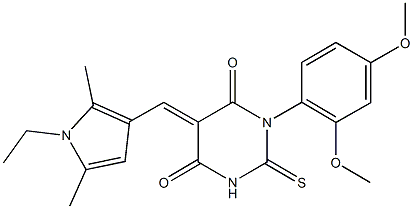 1-(2,4-dimethoxyphenyl)-5-[(1-ethyl-2,5-dimethyl-1H-pyrrol-3-yl)methylene]-2-thioxodihydro-4,6(1H,5H)-pyrimidinedione|