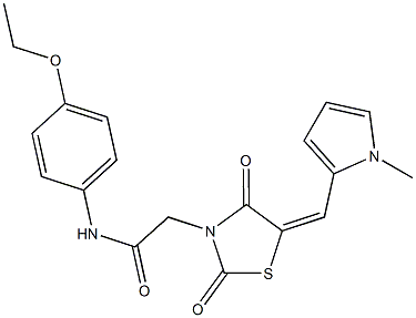 N-(4-ethoxyphenyl)-2-{5-[(1-methyl-1H-pyrrol-2-yl)methylene]-2,4-dioxo-1,3-thiazolidin-3-yl}acetamide,666210-81-7,结构式