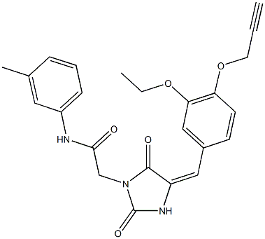 2-{4-[3-ethoxy-4-(2-propynyloxy)benzylidene]-2,5-dioxo-1-imidazolidinyl}-N-(3-methylphenyl)acetamide Structure