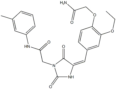 2-{4-[4-(2-amino-2-oxoethoxy)-3-ethoxybenzylidene]-2,5-dioxo-1-imidazolidinyl}-N-(3-methylphenyl)acetamide Structure