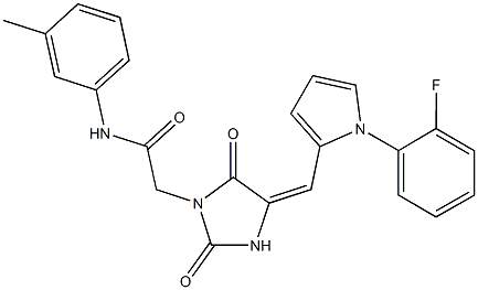 2-(4-{[1-(2-fluorophenyl)-1H-pyrrol-2-yl]methylene}-2,5-dioxo-1-imidazolidinyl)-N-(3-methylphenyl)acetamide|