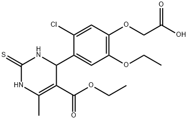 {5-chloro-2-ethoxy-4-[5-(ethoxycarbonyl)-6-methyl-2-thioxo-1,2,3,4-tetrahydro-4-pyrimidinyl]phenoxy}acetic acid Structure