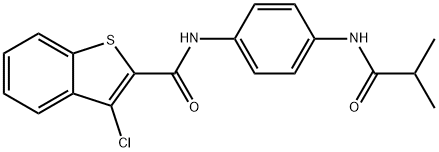 3-chloro-N-[4-(isobutyrylamino)phenyl]-1-benzothiophene-2-carboxamide 结构式