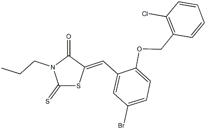 5-{5-bromo-2-[(2-chlorobenzyl)oxy]benzylidene}-3-propyl-2-thioxo-1,3-thiazolidin-4-one Structure