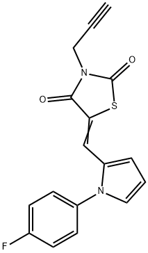 5-{[1-(4-fluorophenyl)-1H-pyrrol-2-yl]methylene}-3-prop-2-ynyl-1,3-thiazolidine-2,4-dione 结构式