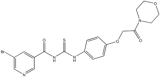 N-[(5-bromopyridin-3-yl)carbonyl]-N'-[4-(2-morpholin-4-yl-2-oxoethoxy)phenyl]thiourea Struktur