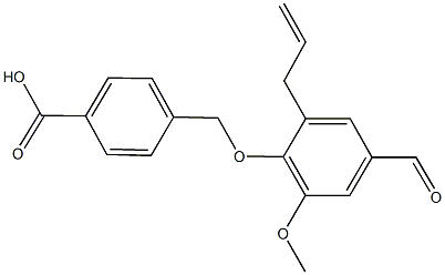 4-[(2-allyl-4-formyl-6-methoxyphenoxy)methyl]benzoic acid Struktur