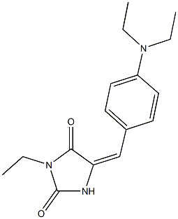 5-[4-(diethylamino)benzylidene]-3-ethyl-2,4-imidazolidinedione 化学構造式