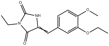 5-(3-ethoxy-4-methoxybenzylidene)-3-ethyl-2,4-imidazolidinedione 化学構造式