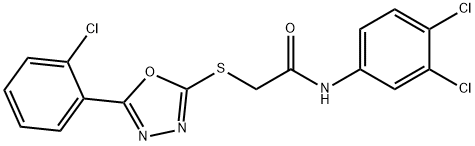 2-{[5-(2-chlorophenyl)-1,3,4-oxadiazol-2-yl]sulfanyl}-N-(3,4-dichlorophenyl)acetamide,666212-34-6,结构式