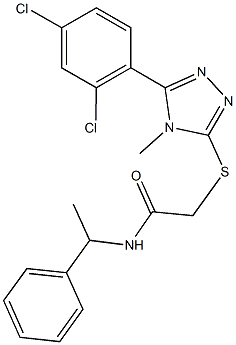 2-{[5-(2,4-dichlorophenyl)-4-methyl-4H-1,2,4-triazol-3-yl]sulfanyl}-N-(1-phenylethyl)acetamide 化学構造式