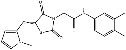 666212-51-7 N-(3,4-dimethylphenyl)-2-{5-[(1-methyl-1H-pyrrol-2-yl)methylene]-2,4-dioxo-1,3-thiazolidin-3-yl}acetamide