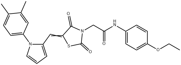 2-(5-{[1-(3,4-dimethylphenyl)-1H-pyrrol-2-yl]methylene}-2,4-dioxo-1,3-thiazolidin-3-yl)-N-(4-ethoxyphenyl)acetamide Structure