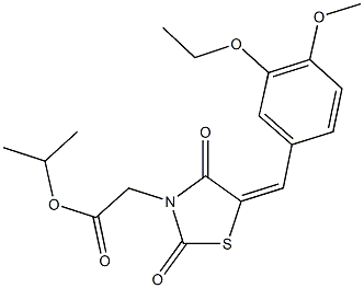 isopropyl [5-(3-ethoxy-4-methoxybenzylidene)-2,4-dioxo-1,3-thiazolidin-3-yl]acetate,666212-58-4,结构式
