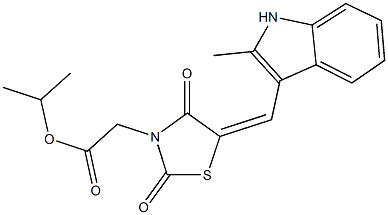 isopropyl {5-[(2-methyl-1H-indol-3-yl)methylene]-2,4-dioxo-1,3-thiazolidin-3-yl}acetate Structure